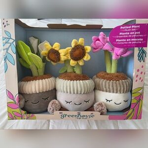 Russ Greenhouse - Plush Succlent Set - Peace Lily, Sunflower, And Echinacea